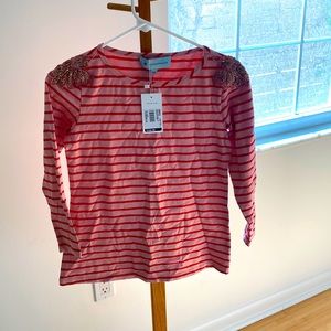 3/4 sleeve Tuckernuck top! Red/pink holiday top! XS
